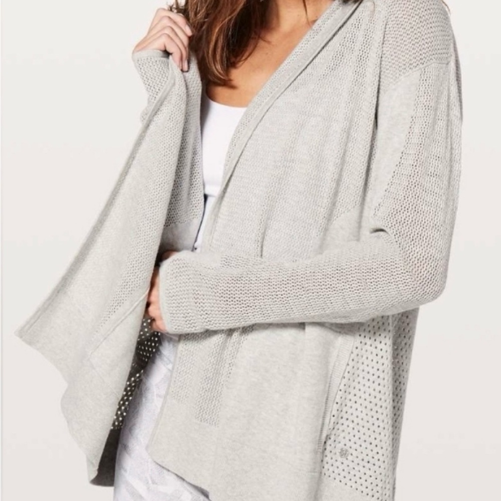 Lululemon Still Movement  Gray Cardigan Sweater/ Sz 8